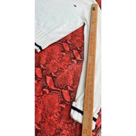 Tommy Hilfiger Womens Pullover Long Sleeve Turtle Neck Sweater White Sz L - Picture 5 of 6